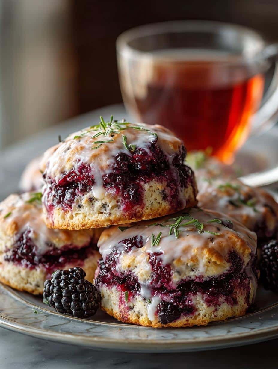Irresistible Earl Grey Blackberry Scones with Lemon Glaze - Irresistible Earl Grey Blackberry - main visual representation