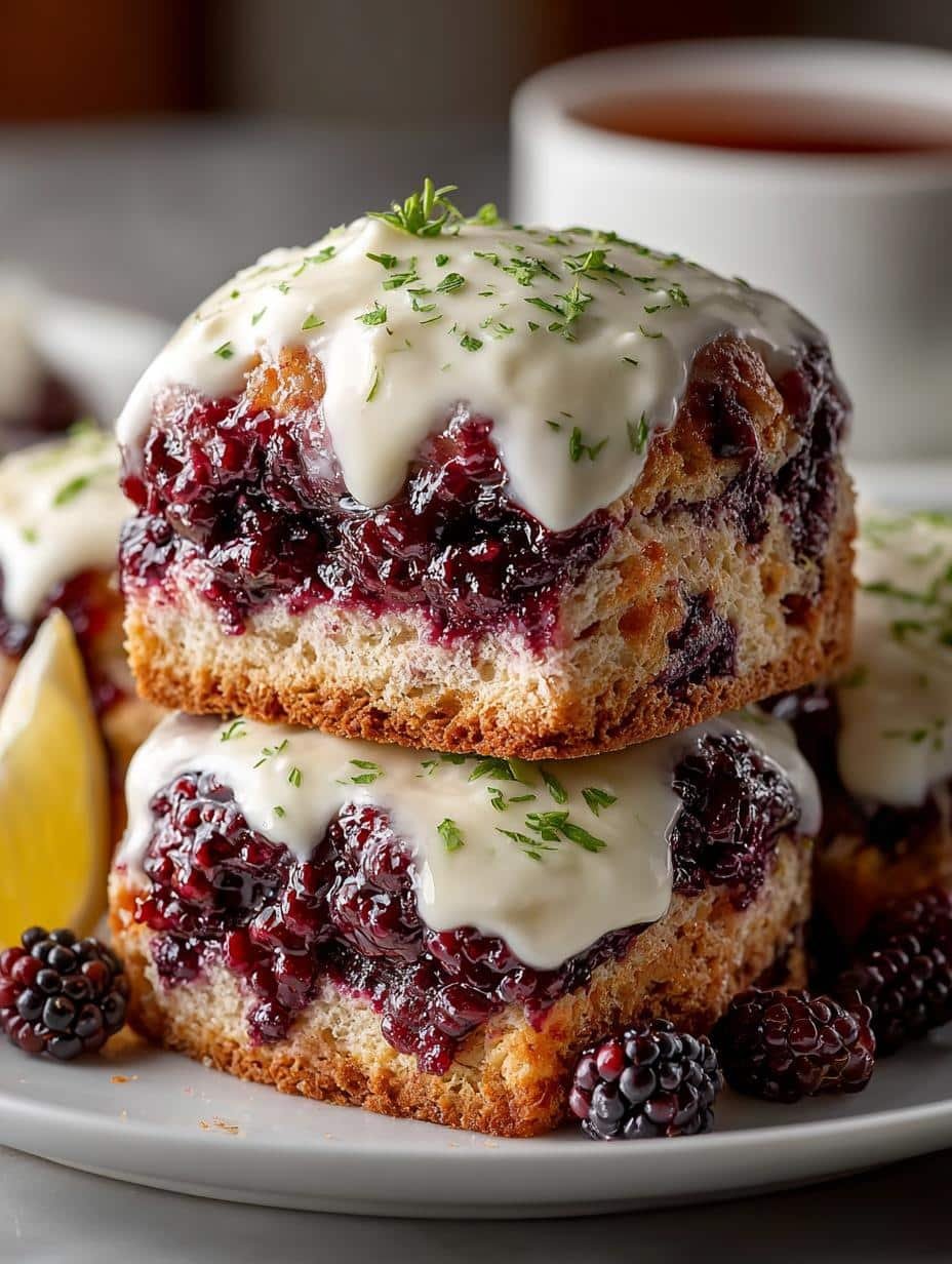 Irresistible Earl Grey Blackberry Scones with Lemon Glaze - Irresistible Earl Grey Blackberry - additional detail