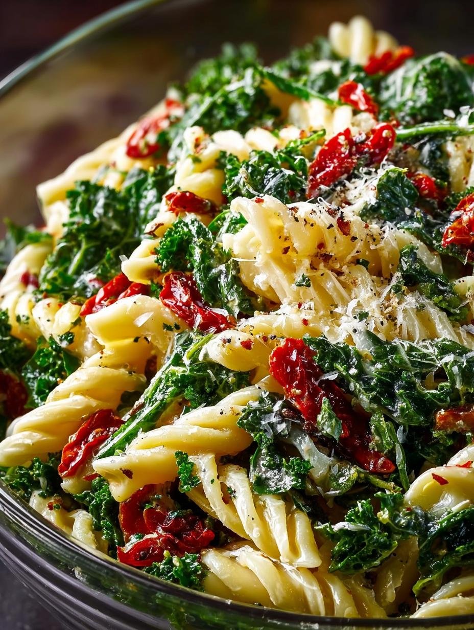 Mediterranean Pasta Kale Salad