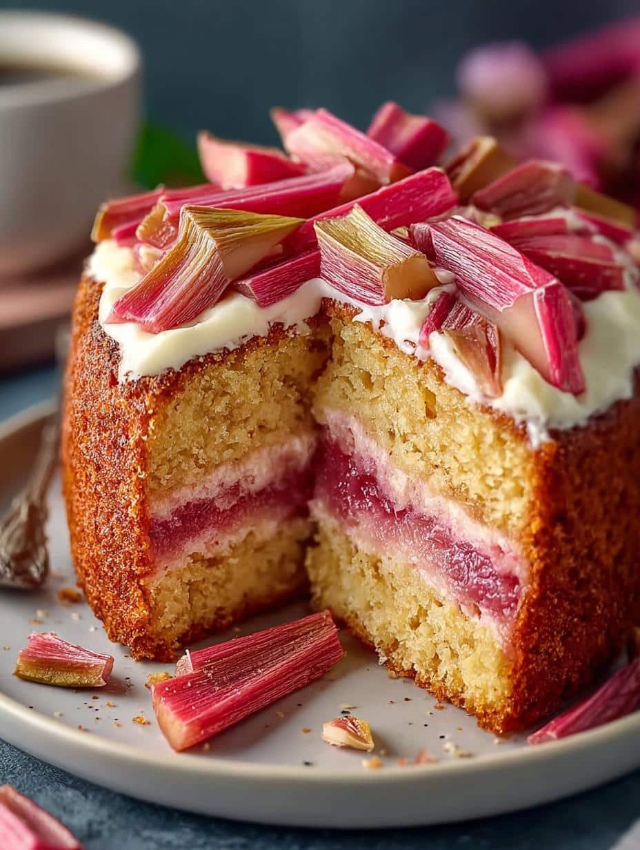 Delicious Rhubarb Marzipan Cake: 8 Steps to Bliss - Rhubarb Marzipan Cake - main visual representation