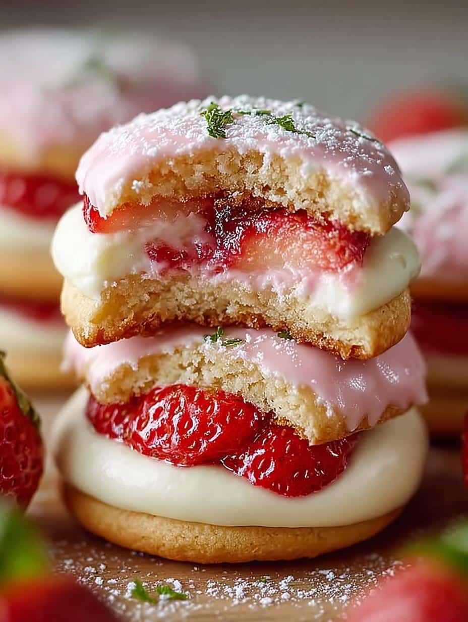 Soft Strawberry Cheesecake Cookies
