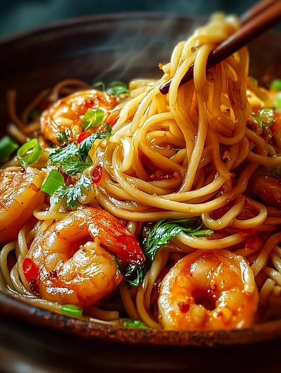 Delicious Spicy Garlic Shrimp Noodles in 30 Minutes - Spicy Garlic Shrimp Noodles - additional detail