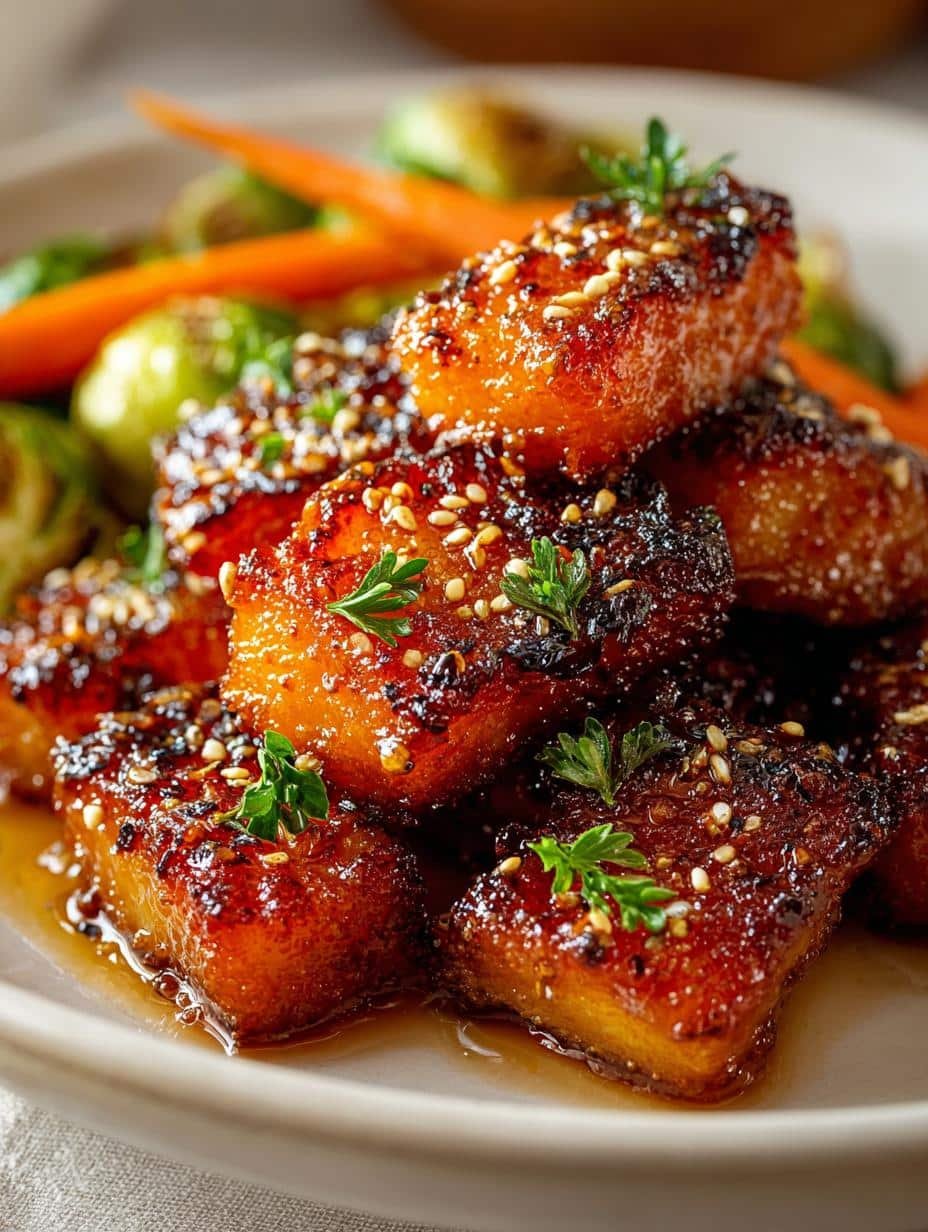 Sweet Crispy Maple Glazed Carrots and Brussels Sprouts Recipe - Sweet Crispy Maple Glazed - main visual representation