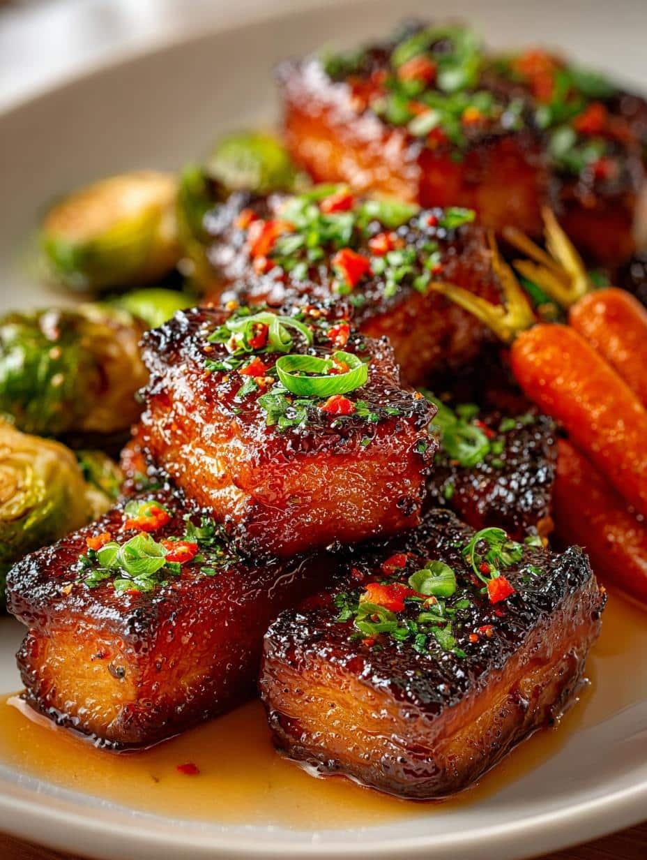 Sweet Crispy Maple Glazed Carrots and Brussels Sprouts Recipe - Sweet Crispy Maple Glazed - additional detail