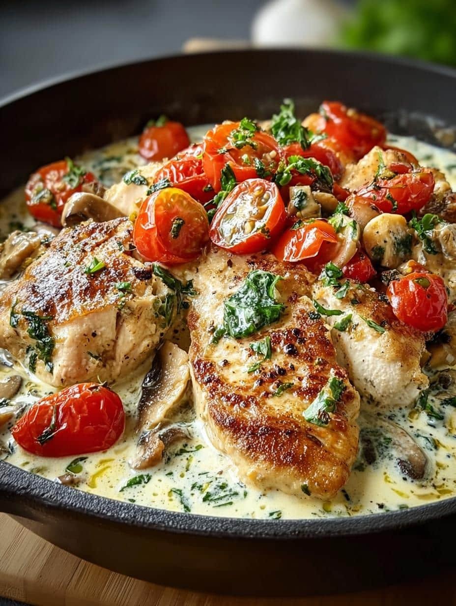 Creamy Mediterranean Chicken Skillet: 30-Minute Delight - Creamy Mediterranean Chicken Skillet - additional detail