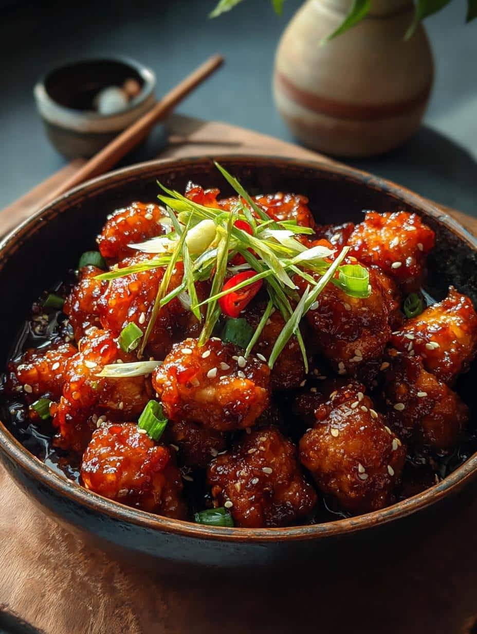 Gobi Manchurian with vibrant colors and fresh ingredients