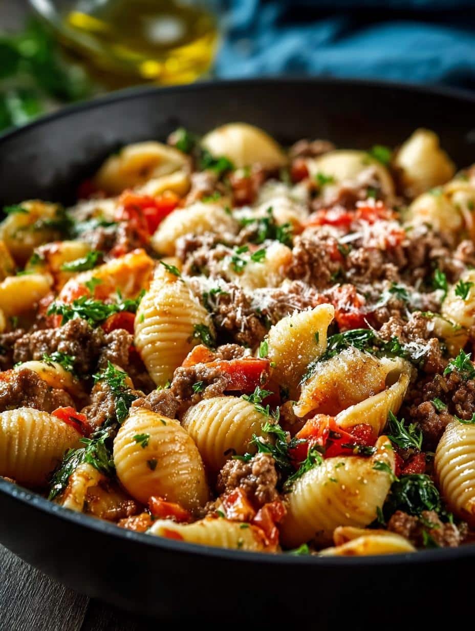 Ground Beef Shells Skillet