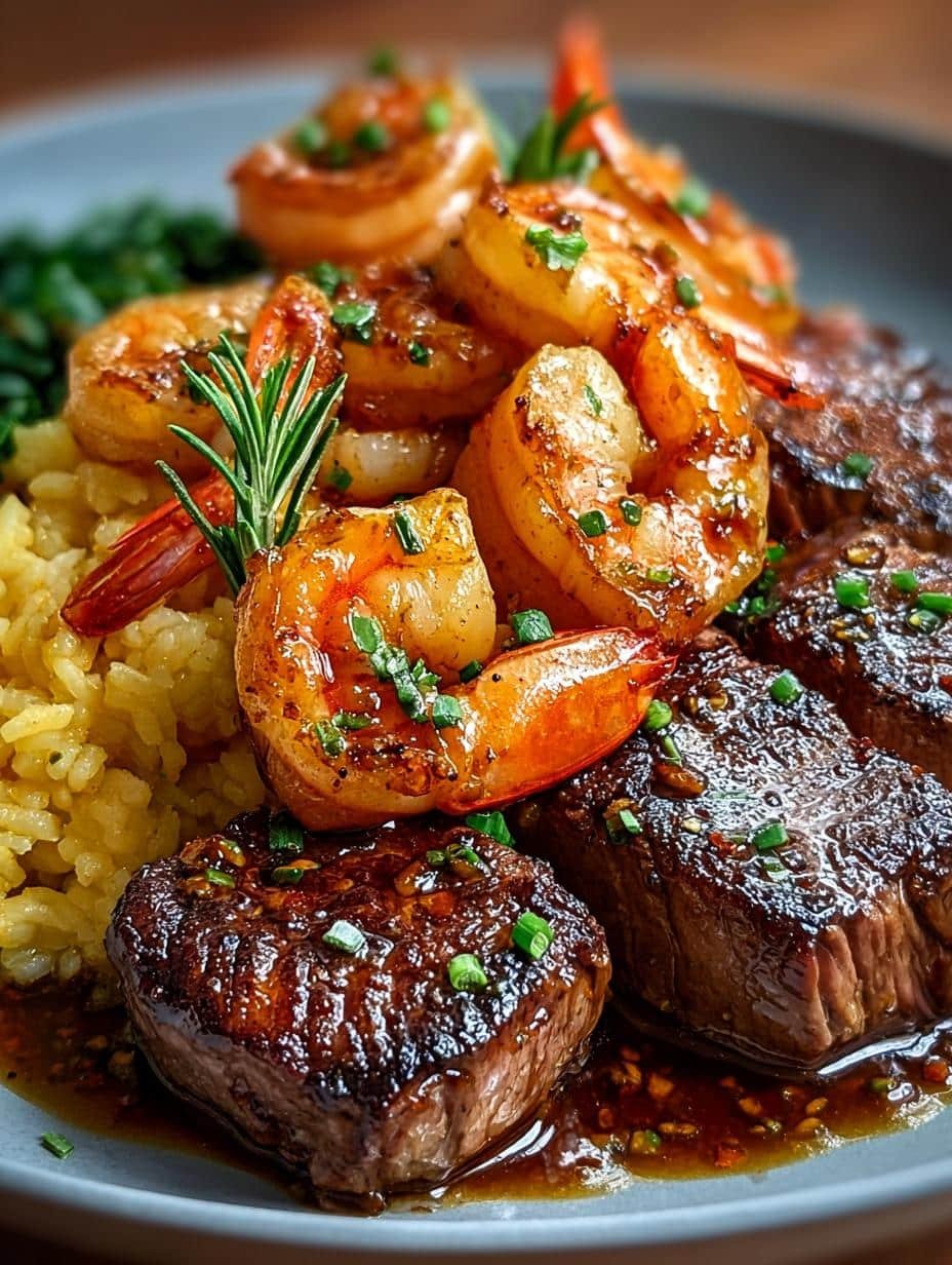 Honey Garlic Steak Shrimp