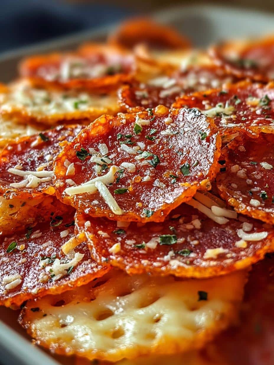 Pepperoni Cheese Crisps: 7 Irresistible Keto Snack Ideas - Pepperoni Cheese Crisps - main visual representation