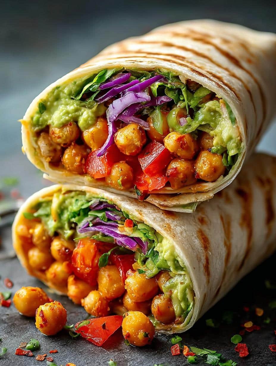 Spicy Chickpea Avocado Wrap