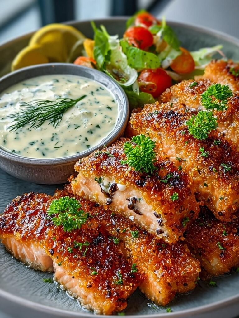 Crispy Salmon Strips with