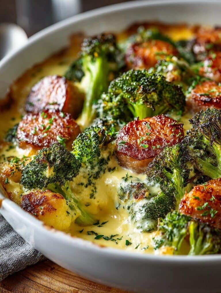 Keto Broccoli Cauliflower Gratin