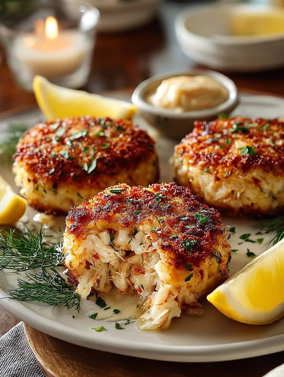 Savor 8 Louisiana Crab Cakes with Zesty Cajun Goodness - Louisiana Crab Cakes - main visual representation